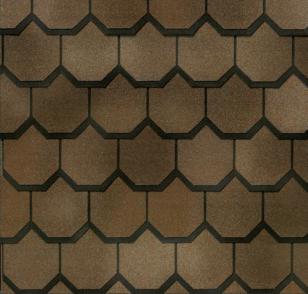 CertainTeed Carriage House shingle color sample in Chestnut, manufacturer product photo