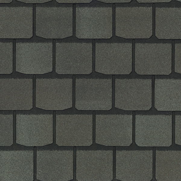 CertainTeed Highland Slate shingle color sample in Smokey Quartz, manufacturer product photo