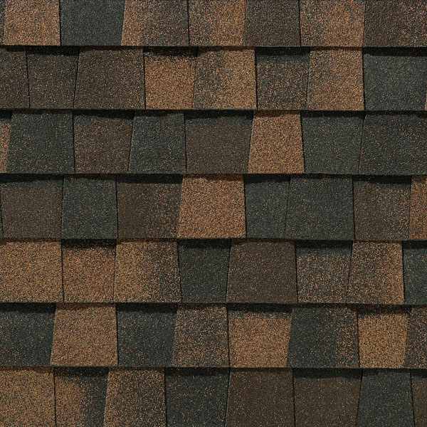 CertainTeed Landmark Premium shingle color sample in Max Def Burnt Sienna, manufacturer product photo