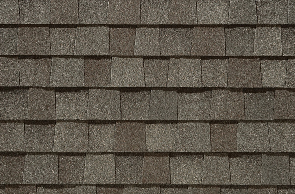 CertainTeed Landmark shingle color sample in Weathered Wood, manufacturer product photo