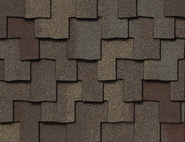 CertainTeed Presidential Shake IR shingle color sample in Weathered Wood, manufacturer product photo